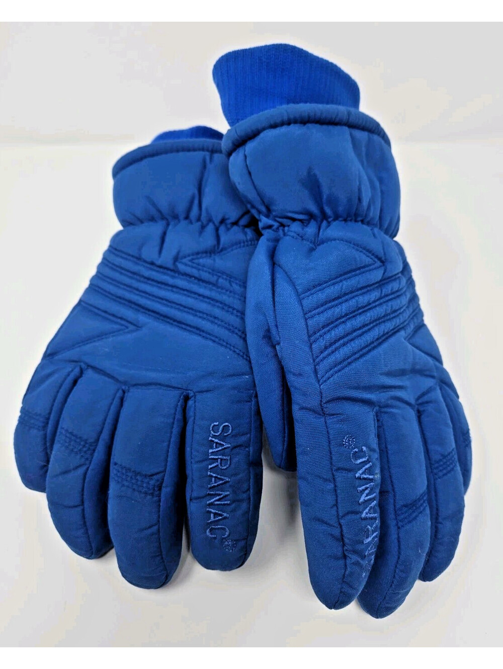 Vintage Retro 80's Saranac Ski Blue Snowboard Drytech Waterbloc Gloves Medium